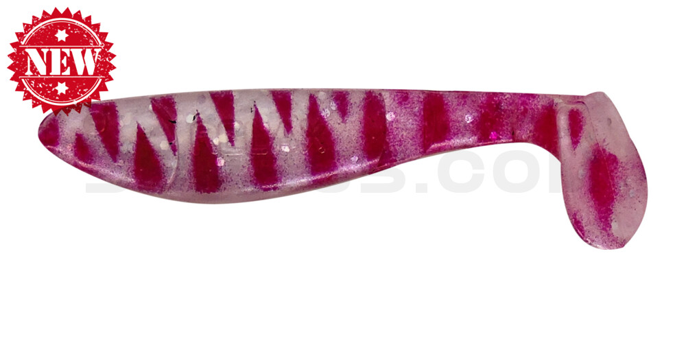 Kopyto-Classic 2,5" (ca.7,0 cm) perlweiss-Glitter / rot gestreift