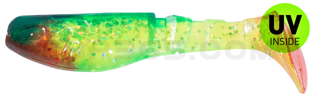 Kopyto-Classic 3" (ca. 8,0 cm) grün(chartreuse)-Glitter / blau