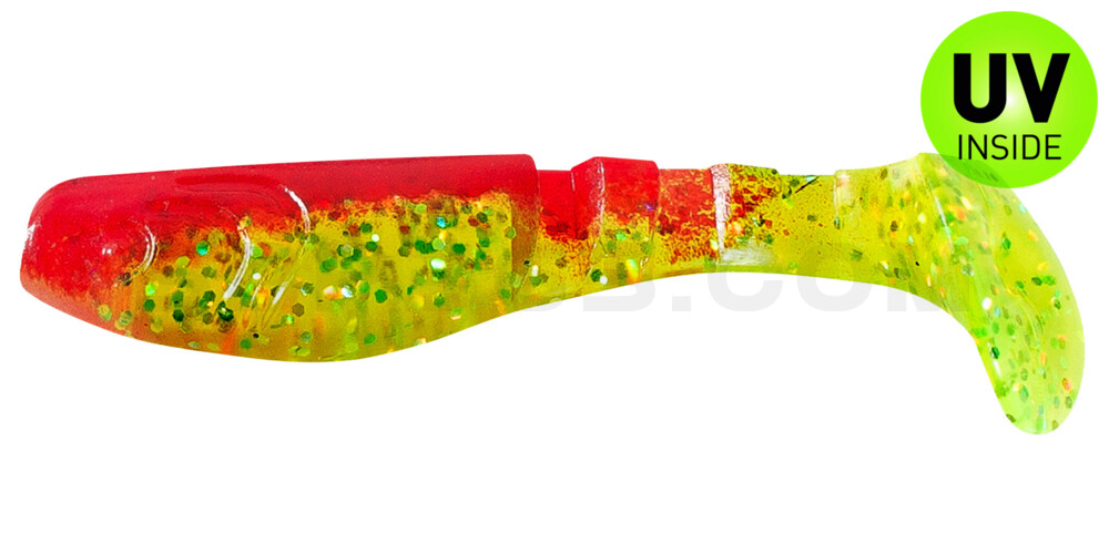 Kopyto-Classic 3" (ca. 8,0 cm) grün(chartreuse)-Glitter / rot