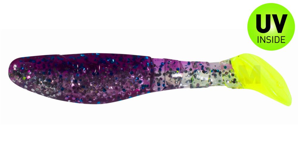 Kopyto-Classic 3" (ca. 8,0 cm) klar silber glitter / violett electric blue glitter fire tail