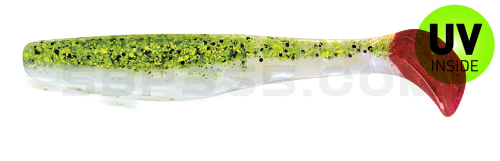 Kopyto-Classic 4" (ca. 11,0 cm) blauperl / Kaulbarsch / red tail