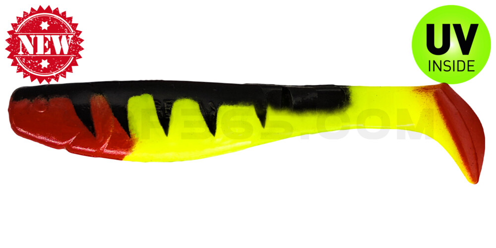 Kopyto-Classic 4" (ca. 11,0 cm) fluogelb / Zander / red tail