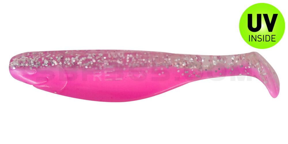 Kopyto-River 4" (ca. 11,0 cm) bubblegum / klar silber Glitter