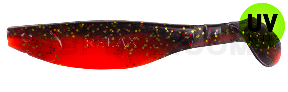 Kopyto-River 4" (ca. 11,0 cm) feuerrot / schwarz rot-gold Glitter