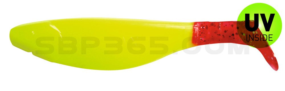 Kopyto-River 4" (ca. 11,0 cm) fluogelb / red tail