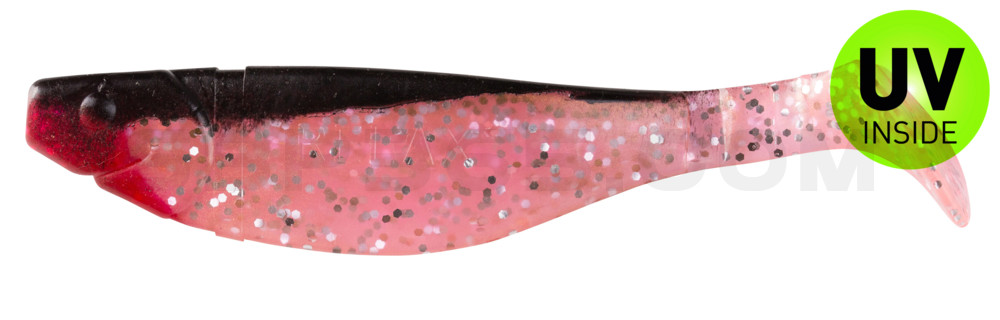 Kopyto-River 4" (ca. 11,0 cm) hot pink-Glitter Perleffekt / schwarz
