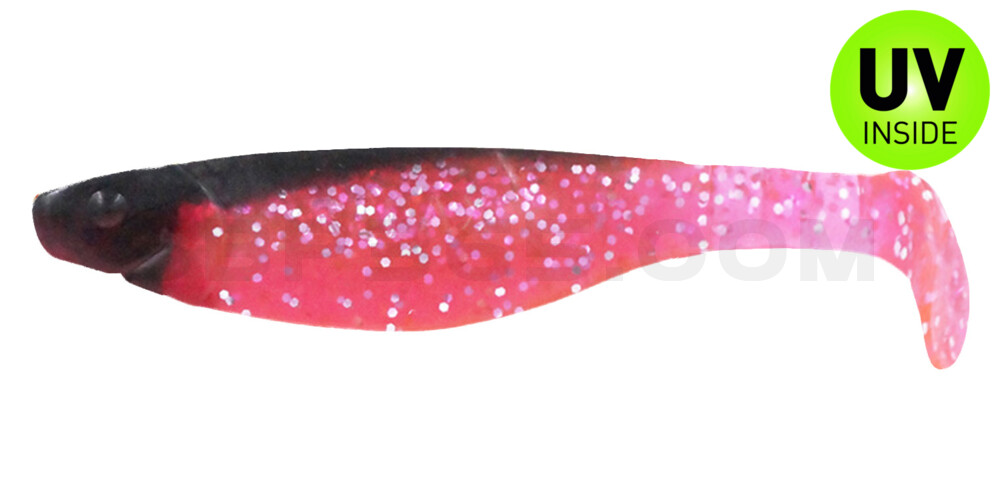 Kopyto-River 4" (ca. 11,0 cm) hot pink-Glitter / schwarz