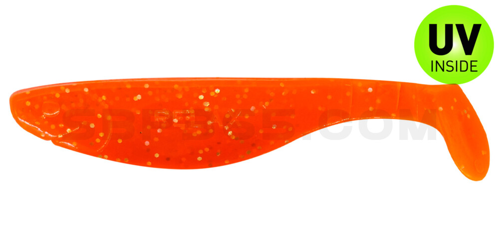 Kopyto-River 4" (ca. 11,0 cm) klar fluoorange glitter