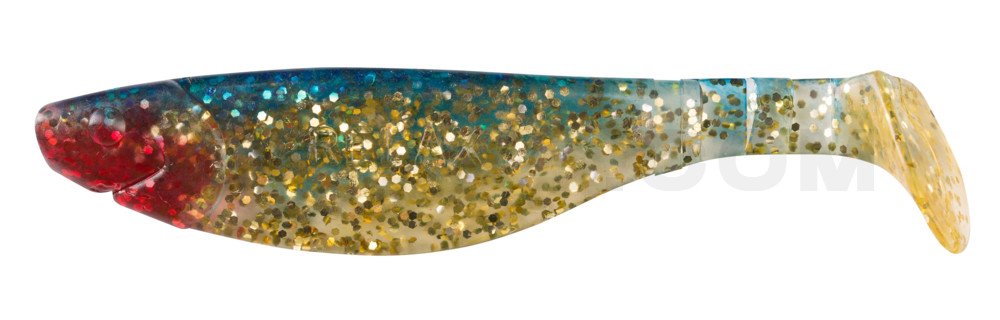 Kopyto-River 4" (ca. 11,0 cm) klar gold-Glitter / blau