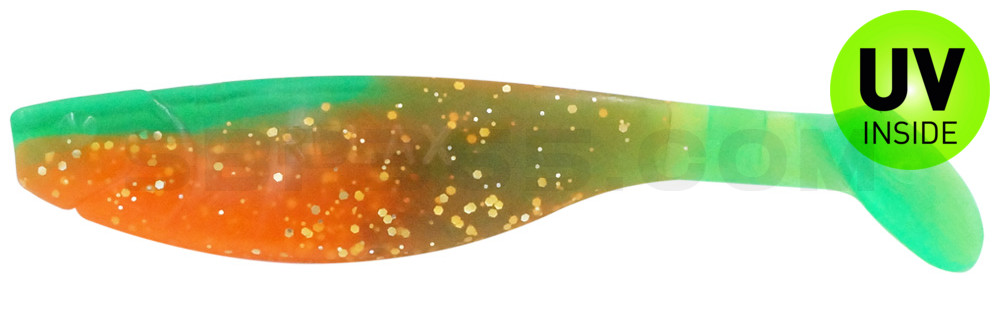 Kopyto-River 4" (ca. 11,0 cm) orange-Glitter / fluogrün-Glitter