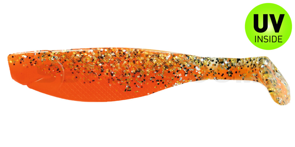 Kopyto-River 4" (ca. 11,0 cm) orange / klar gold,schwarz Glitter