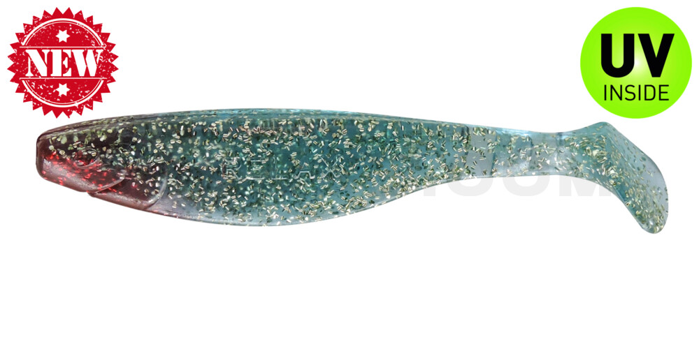 Kopyto-River 5" (ca. 13,0 cm) Aqua - silber glitter / red head