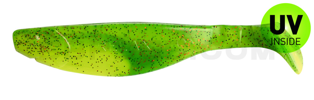 Kopyto-River 5" (ca. 13,0 cm) fluogelb  / grün-Glitter
