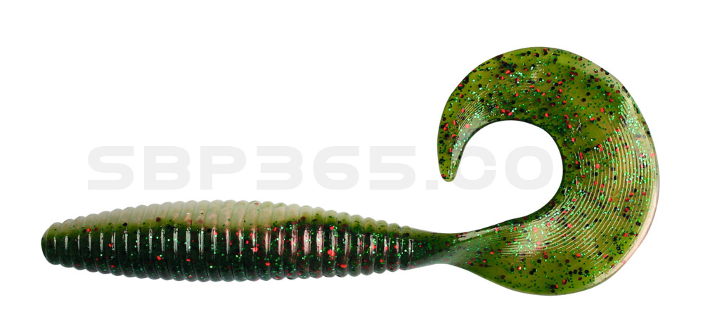 Magnum Twister 6" (ca. 16,0 cm) perl / dunkelgrün Glitter (Rainbow)