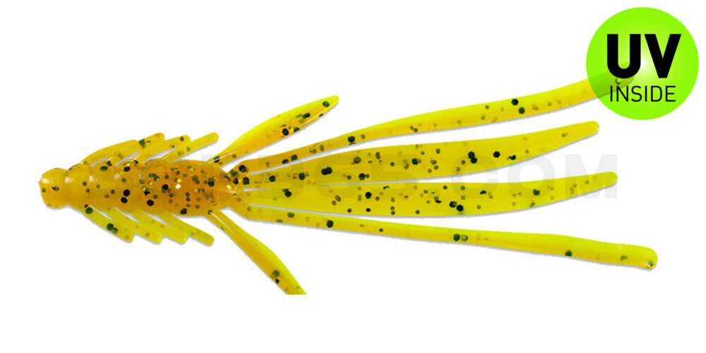 Nymph 5" (ca. 14,0 cm) fluogelb  / olivebraun-Glitter