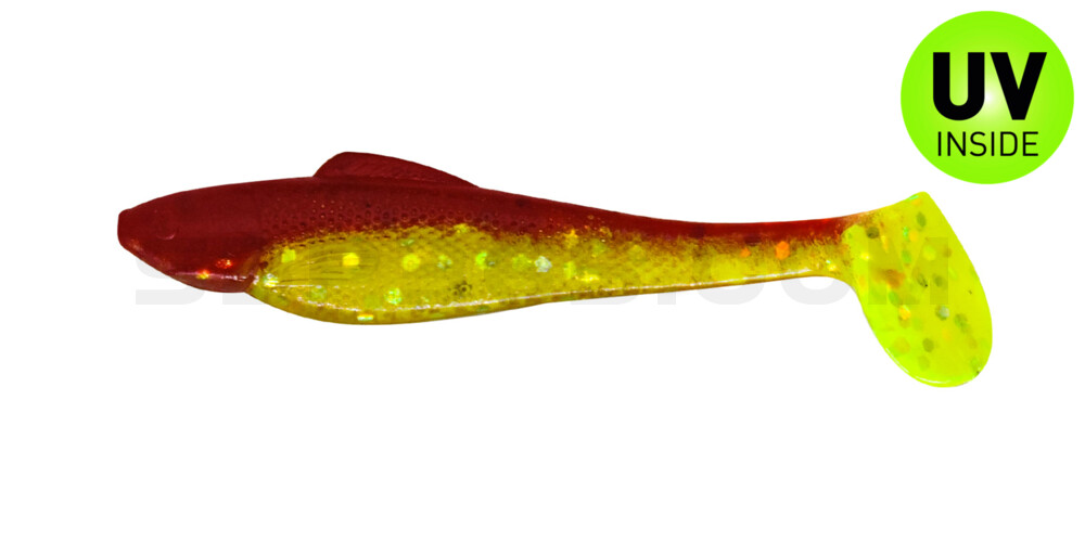 Ohio 2" (ca. 5,0 cm) grün(chartreuse)-Glitter / rot