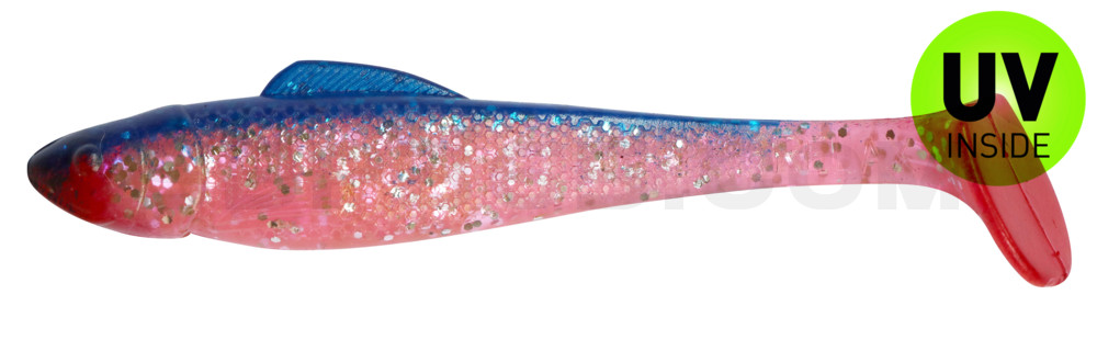 Ohio 5" (ca. 13 cm) hot pink-Glitter Perleffekt / blau