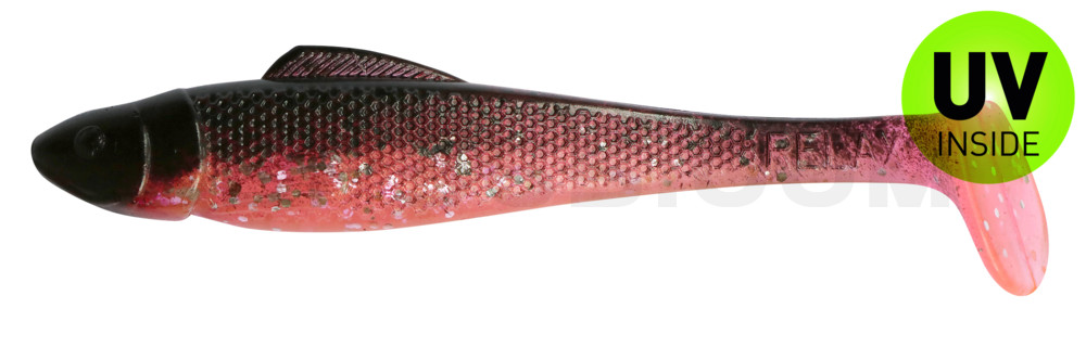 Ohio 5" (ca. 13 cm) hot pink-Glitter Perleffekt / schwarz