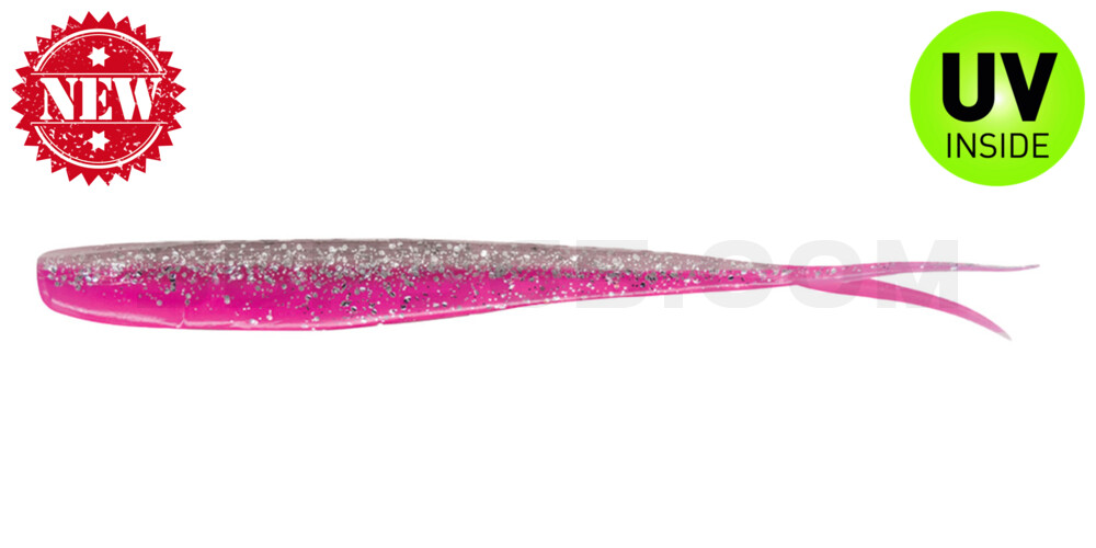 Oklahoma 7" (ca. 18 cm) im Original Relax ZIP BAG bubblegum / klar silber Glitter