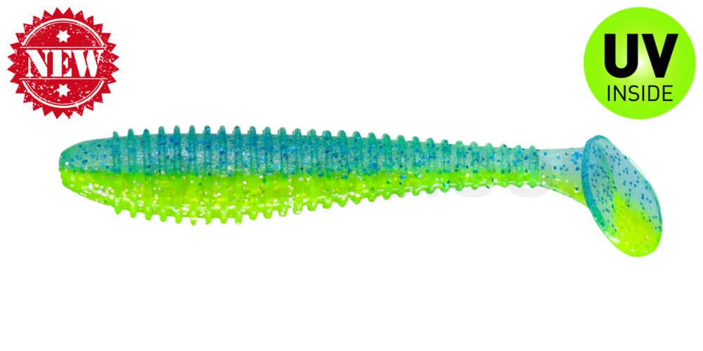 Pro Swimmer 2,8" (ca. 7 cm) im Hartschalenblister Electric Blue/Chartreuse