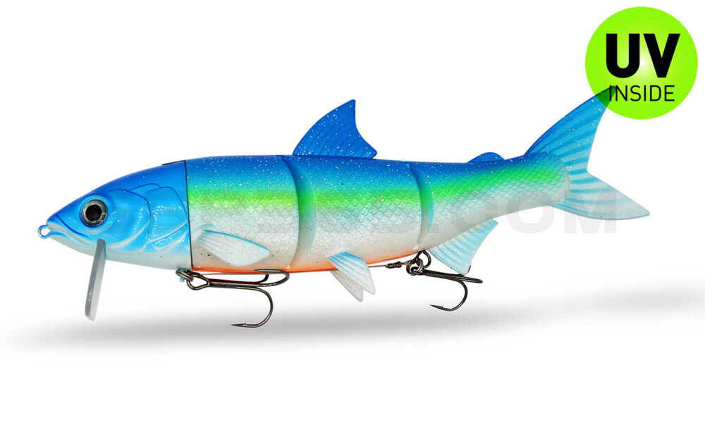 RenkyOne - Hybrid Fishing Lure 10" (ca. 25cm) slow sinking im Hartschalenblister Funky Blue