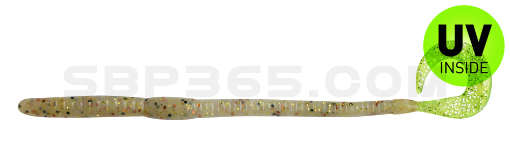Ringgrub(Huchenzopftwister) 6" (ca. 16 cm) sand of desert/grün Glitter Tail