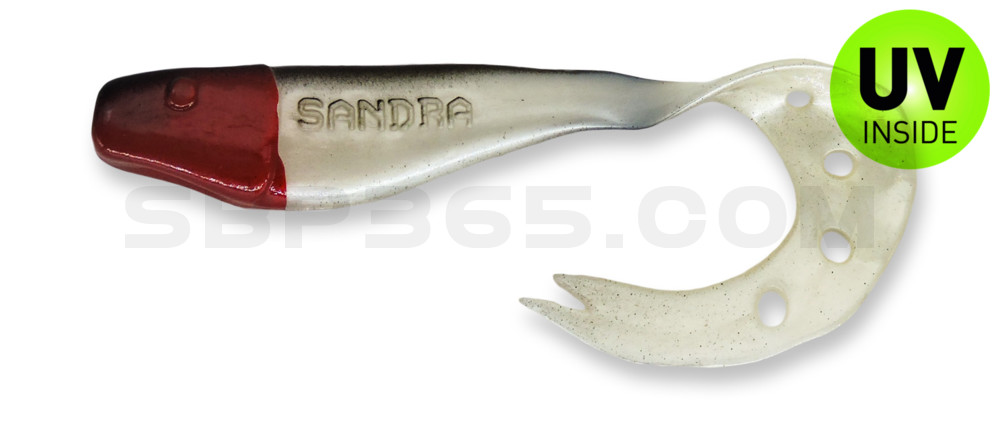 Sandra 2,5" (ca. 7 cm) perlweiss / schwarz / Red Head