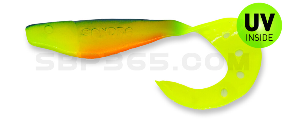 Sandra 3,5" (ca. 9 cm) fluogelb / blau