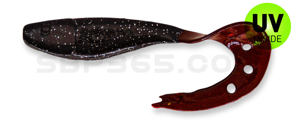 Sandra 3,5" (ca. 9 cm) schwarz-rot-Glitter