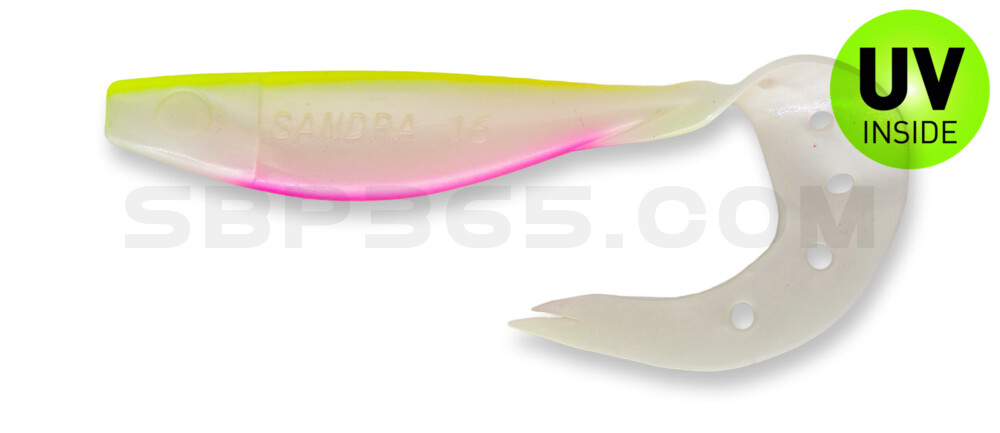 Sandra 7" (ca. 18 cm) perlweiss / fluogelb