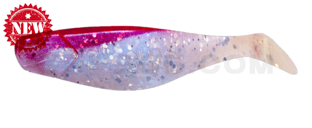 Shad 3" (ca. 8,0 cm) blauperl-Glitter / rot