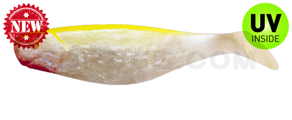 Shad 3" (ca. 8,0 cm) perlweiss / fluogelb