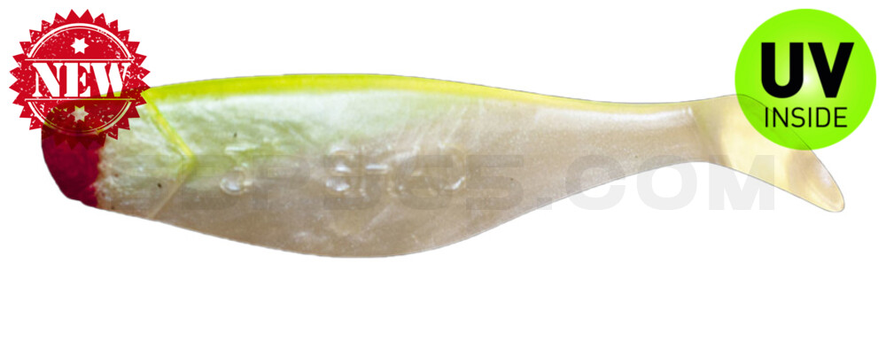 Shad 3" (ca. 8,0 cm) perlweiss / grün