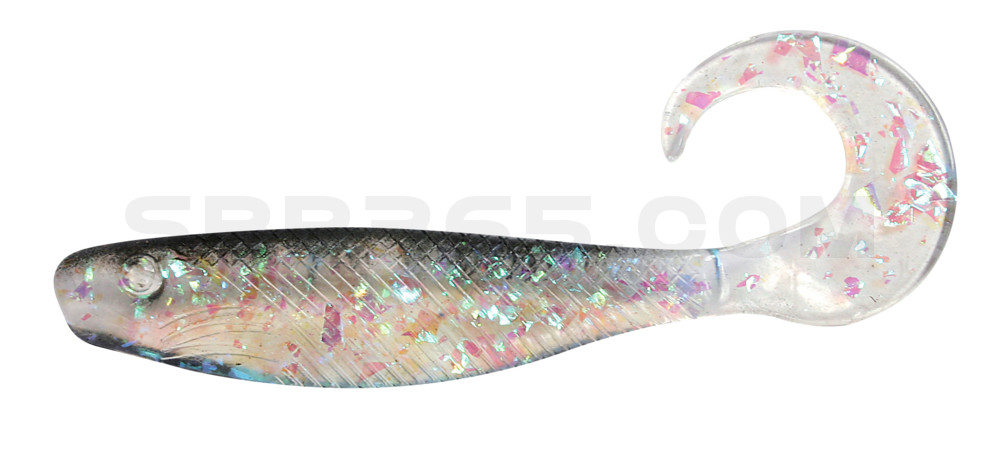 Shad Grub 2,5" (ca. 7,0 cm) klar silber-Glitter / schwarz