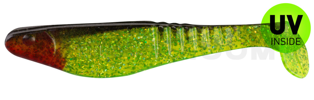 Shark 4" (ca. 11,0 cm) grün(chartreuse)-Glitter / schwarz