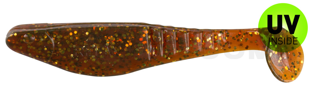 Shark 4" (ca. 11,0 cm) motoroil-gold-Glitter