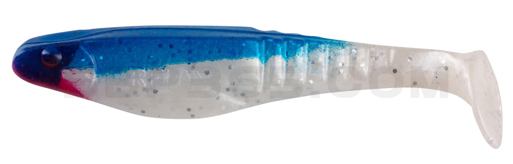 Shark 4" (ca. 11,0 cm) perlweiss-Glitter / blau