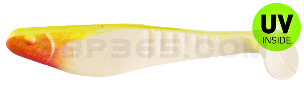 Shark 4" (ca. 11,0 cm) reinweiss / fluogelb