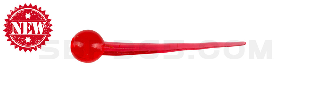 Sperm Worm 1" (ca. 3 cm) rot transparent glitter