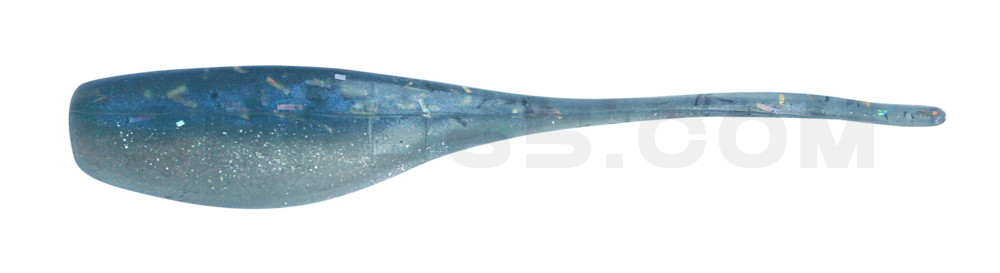 Stinger Shad 2" (5,2cm) perlweiss / ozeanblau glitter