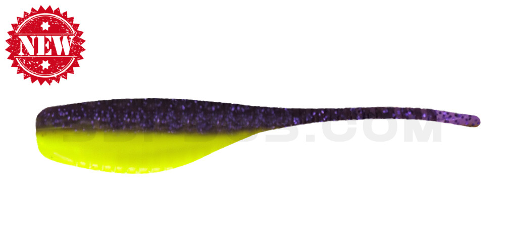 Stinger Shad 2" (5,2cm) Purple Glitter/Opaque Chartreuse