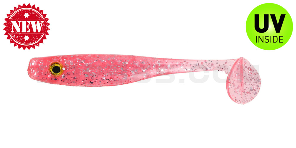 Suicide Shad 3,5" (ca. 9 cm) im Hartschalenblister Pink Silver
