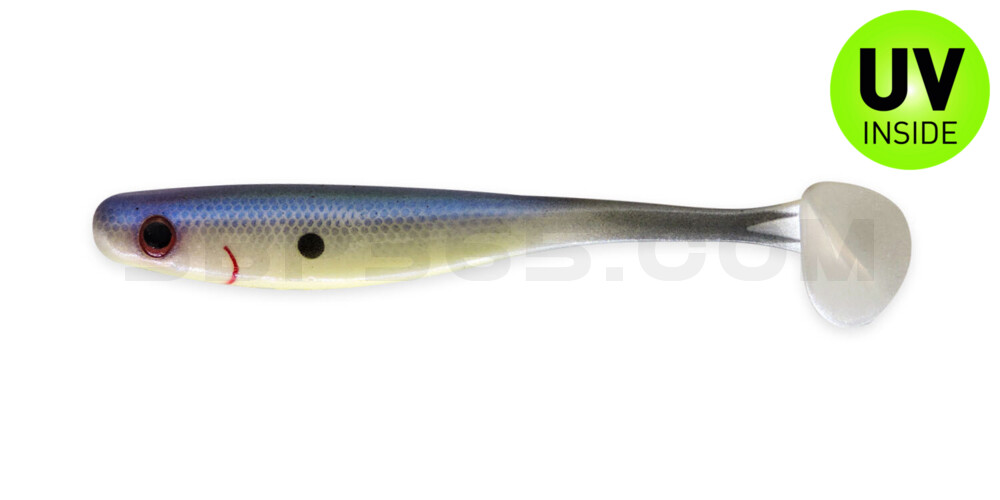 Suicide Shad 5" (ca. 13 cm) im Hartschalenblister Bling