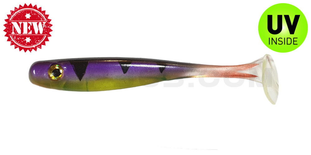 Suicide Shad 5" (ca. 13 cm) im Hartschalenblister Purple Perch