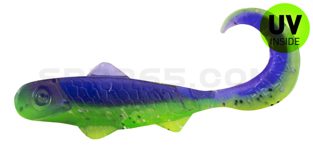 Super Banjo 3" (ca. 7,5 cm) grün (chartreuse)-Glitter / blau-violett Glitter