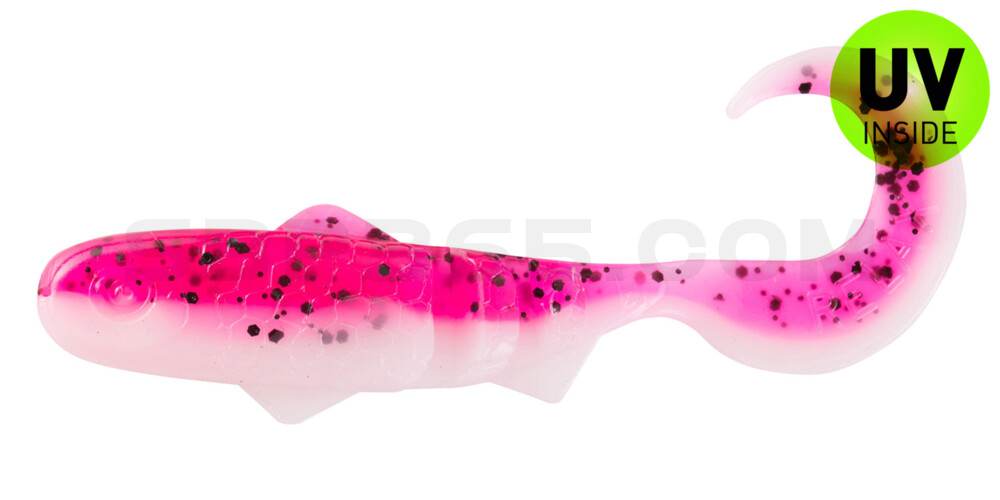 Super Banjo 3" (ca. 7,5 cm) reinweiss / hot pink Glitter