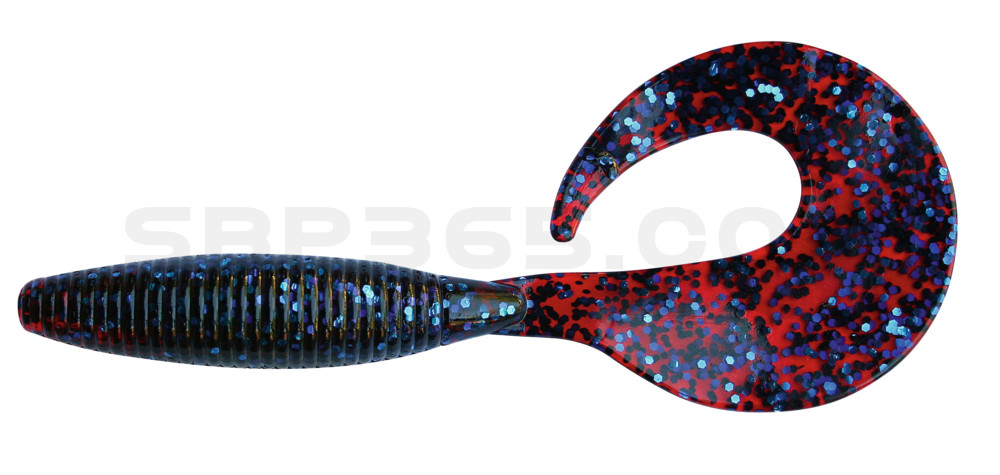 Super Grub 5" (ca. 11,5 cm) rot transparent glitter