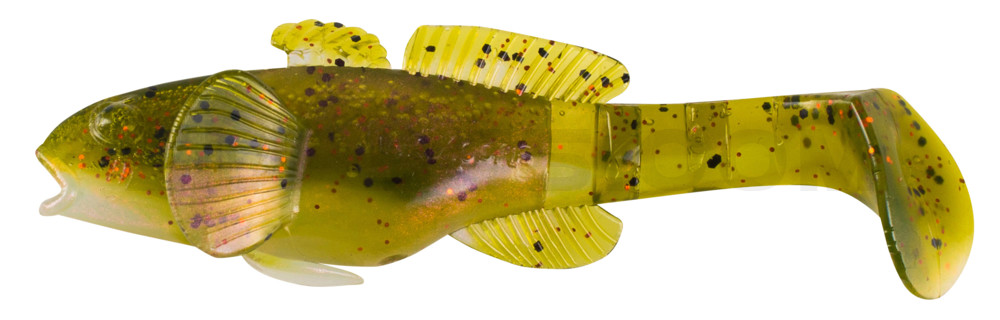 SX Bullhead 3,5" (10,5cm) (SCHWARZMEERGRUNDEL) perl / dunkelgrün Glitter (Rainbow)