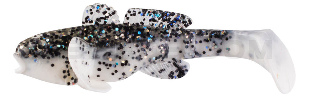 SX Bullhead 3,5" (10,5cm) (SCHWARZMEERGRUNDEL) reinweiss / klar salt´n pepper Glitter