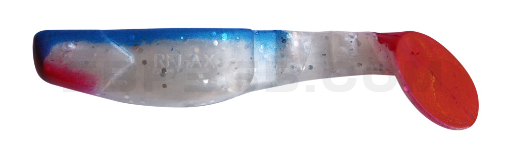 Terminator 3" (ca. 8,0 cm) perlweiss-Glitter / blau